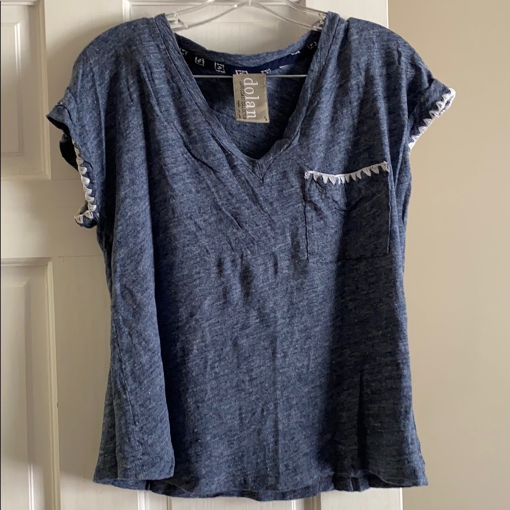 Blue and white shirt 100% linen